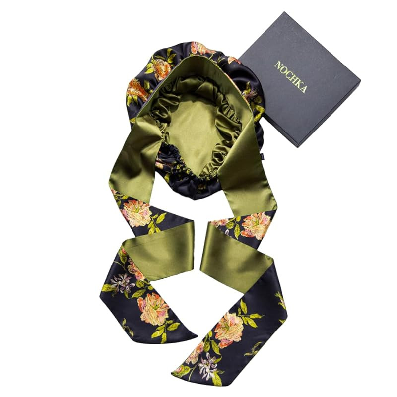 Wild Rose 100% Pure Silk Hair Bonnet Luxurious Reversible Wonder Loop Mulberry Silk for Curly Hai... | Amazon (US)