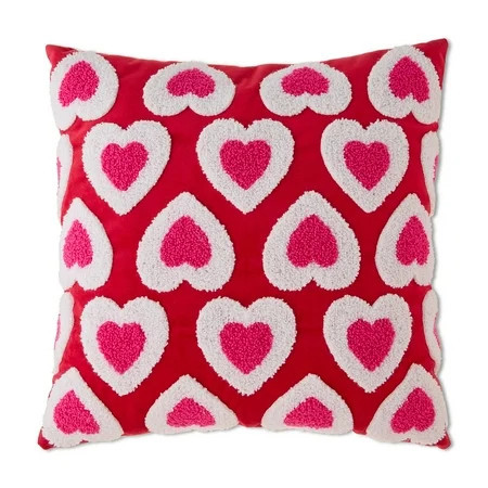 Checkered Heart Decorative Pillow, Multicolor, Valentine's Day by Way To Celebrate | Walmart (US)