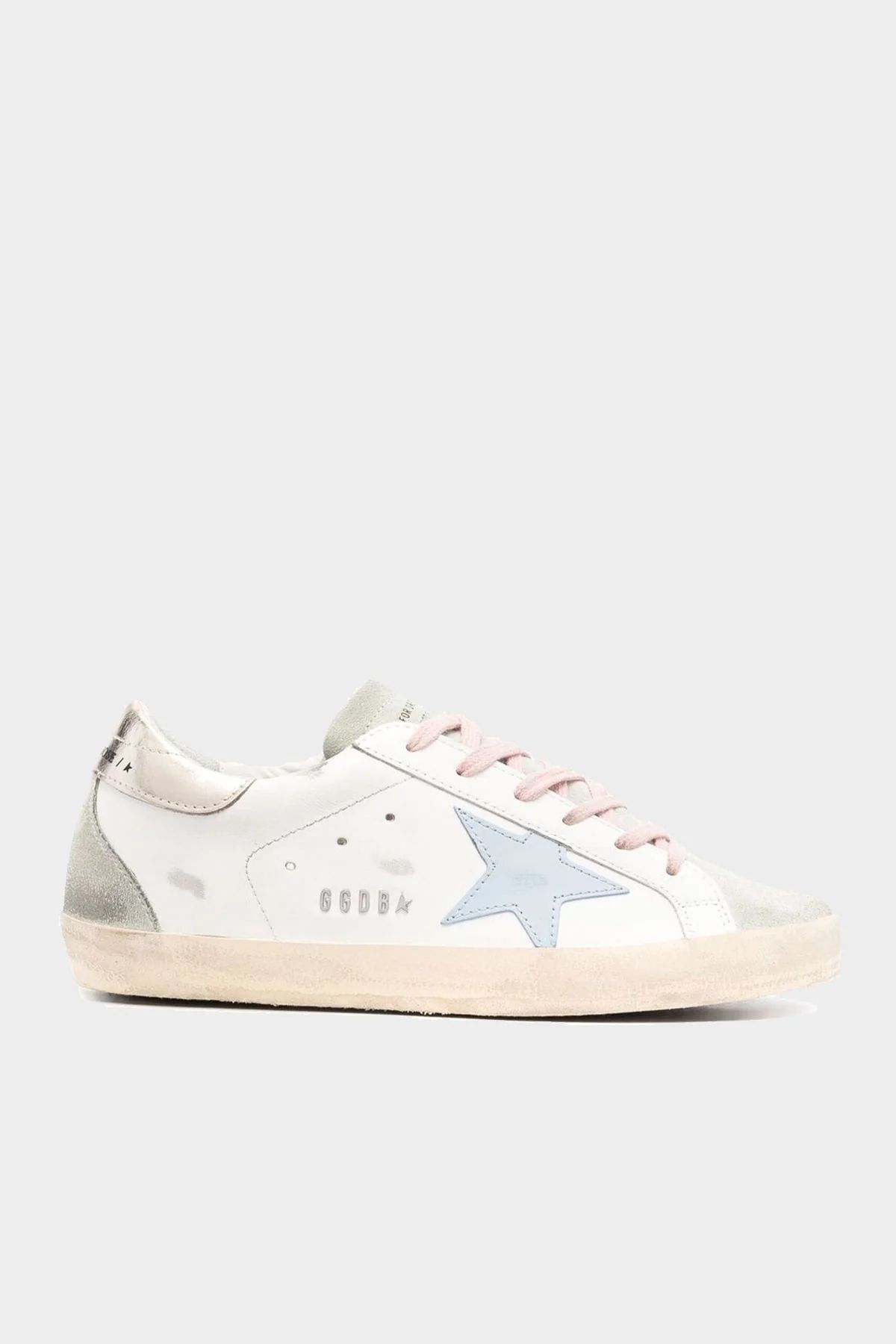 Super-Star Powder Blue Star White Leather Sneaker | Shop Olivia