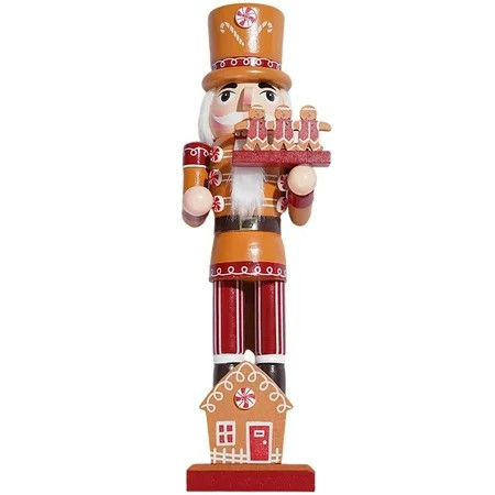 Gingerbread Man Nutcracker Christmas Wooden Nutcracker Soldier Figurine, Xmas Gingerbread Decorations Holiday Party Table Centerpiece Decor | Walmart (US)