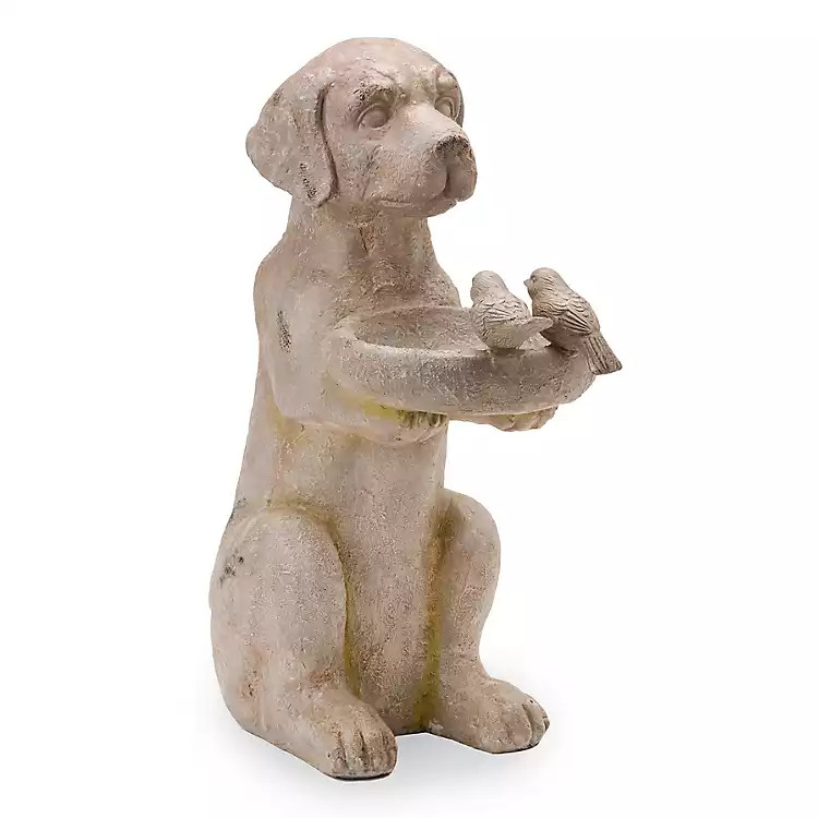 Dog Holding Bird Bath Statue | Kirklands