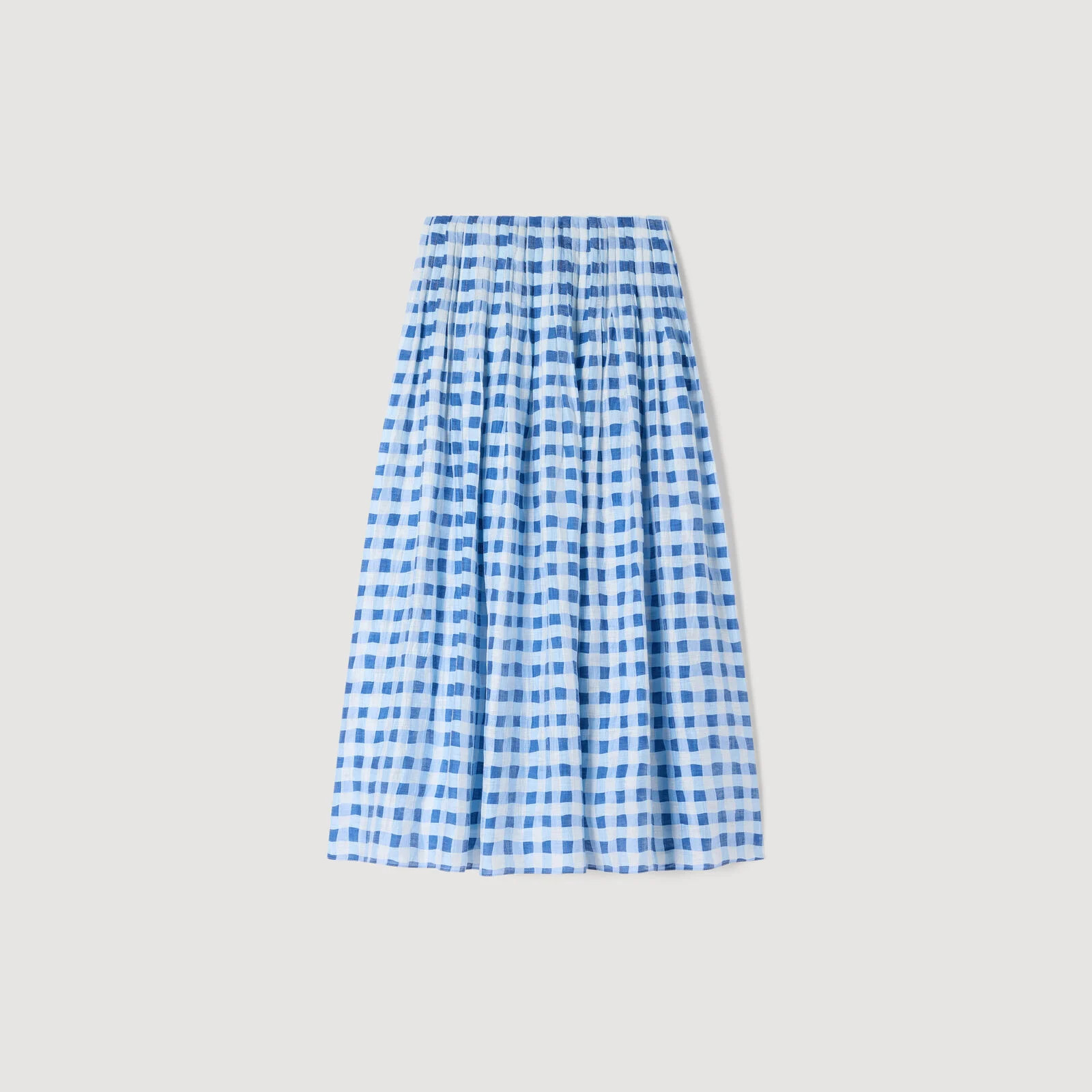 Maxi gingham linen skirt | Sandro US | Sandro-Paris US