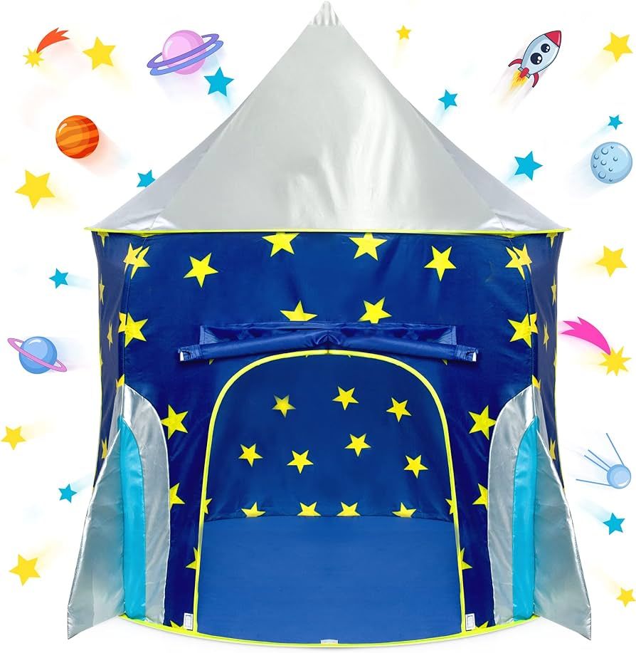 USA Toyz Rocket Ship Pop Up Kids Tent - Spaceship Rocket Indoor Playhouse Tent for Boys and Girls... | Amazon (US)