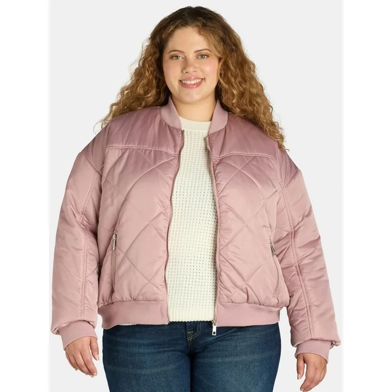 Time and Tru Women's and Women’s Plus Size Quilted Bomber Jacket, Sizes XS-3X | Walmart (US)