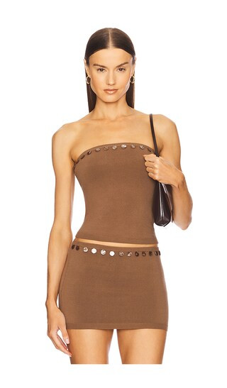 Clemente Tube Top in Brown | Revolve Clothing (Global)