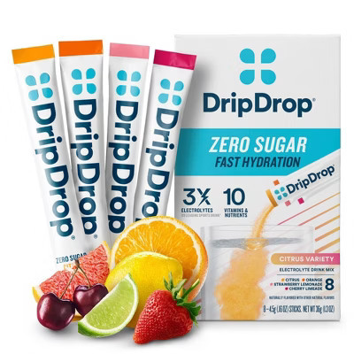 DripDrop Hydration Powder Vegan Electrolyte Supplements - Citrus - 0.35oz/8ct | Target