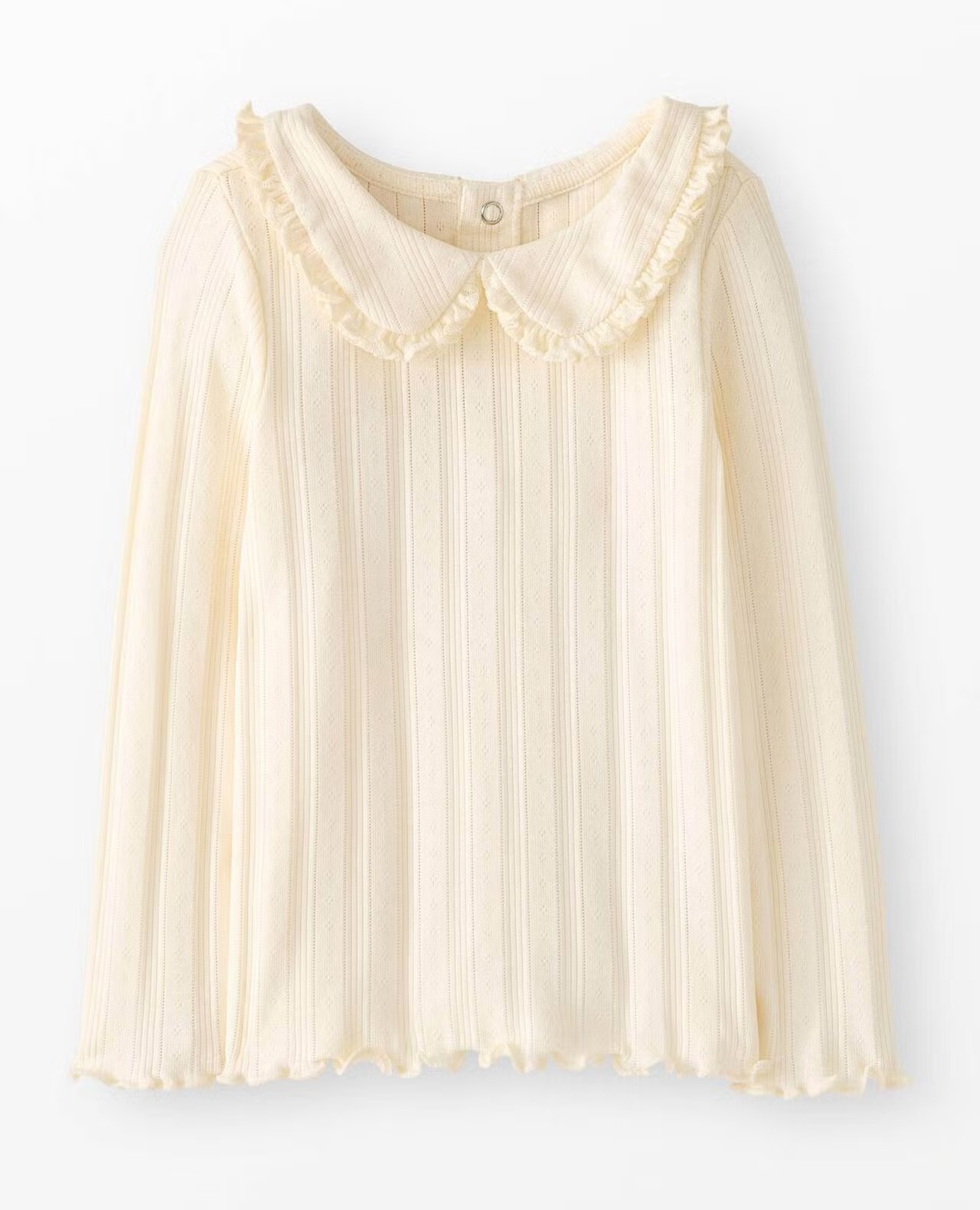 Long Sleeve Pointelle Collared T-Shirt | Hanna Andersson