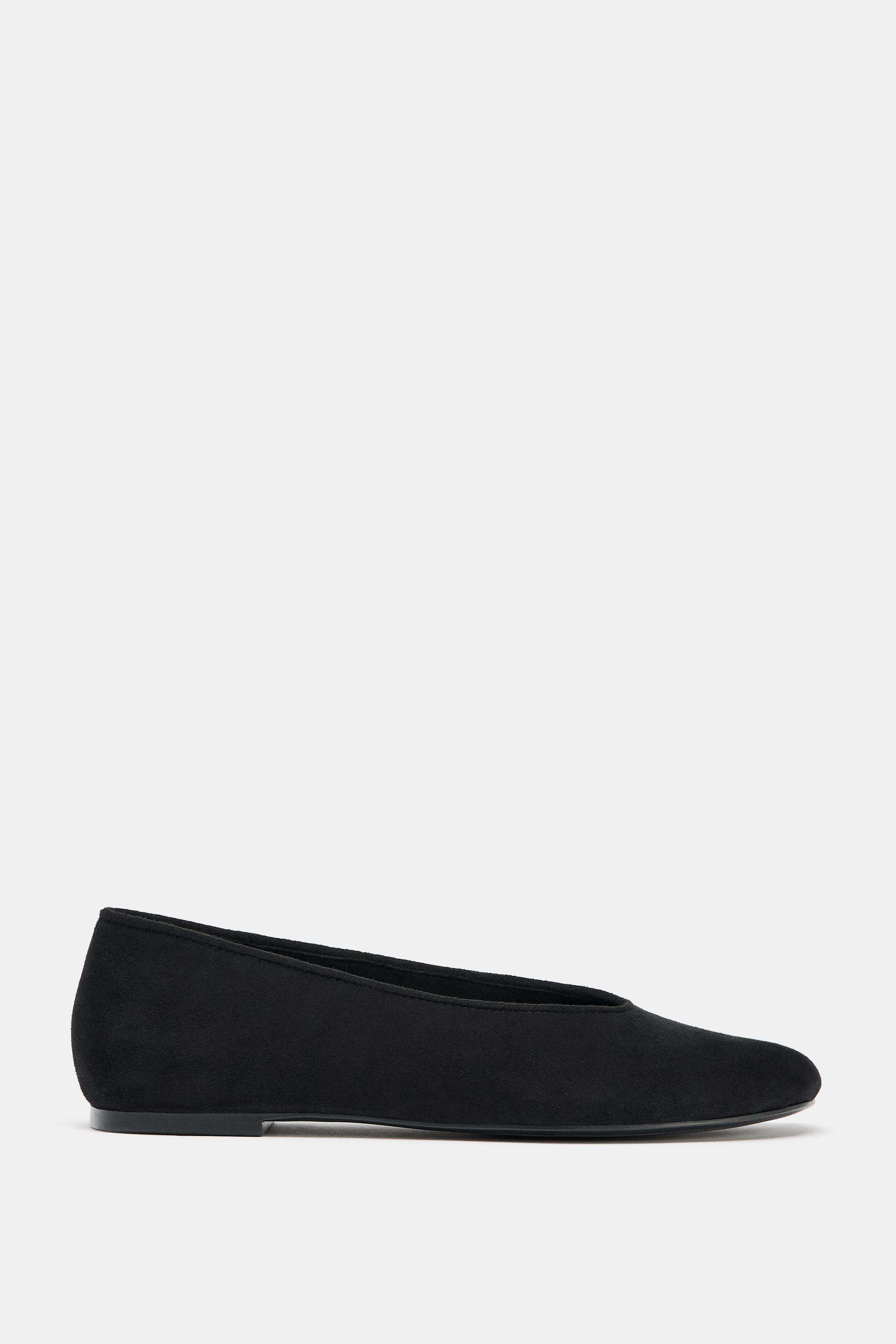 FLAT SUEDE BALLET FLATS | Zara UK