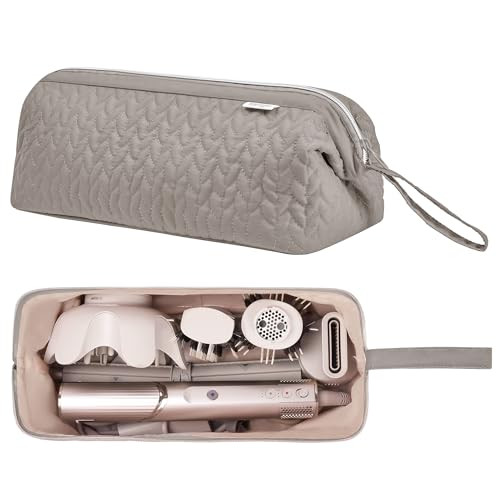 KarSyon Shark Flex Style Case for Airwrap Hair Dryer Brush Revlon Hair Tools Travel Bag Carrying Case Flat Curling Iron Organizer (Camel) | Amazon (US)