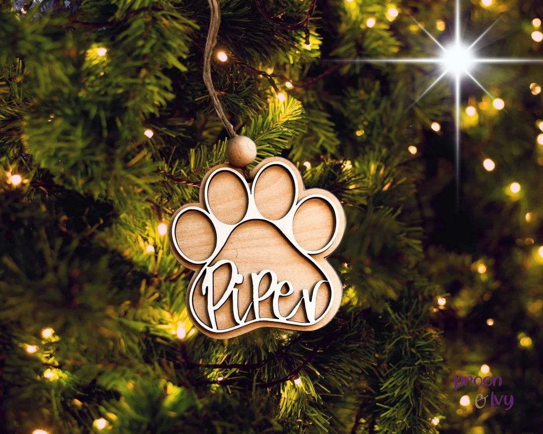 Personalized Dog or Cat Paw Ornament With Pet's Name - Etsy | Etsy (US)