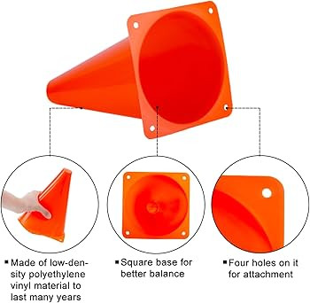 7 Inch Cones Sports, 24 Pack Orange Soccer Cones Agility Field Marker Plastic Traffic Training Co... | Amazon (US)