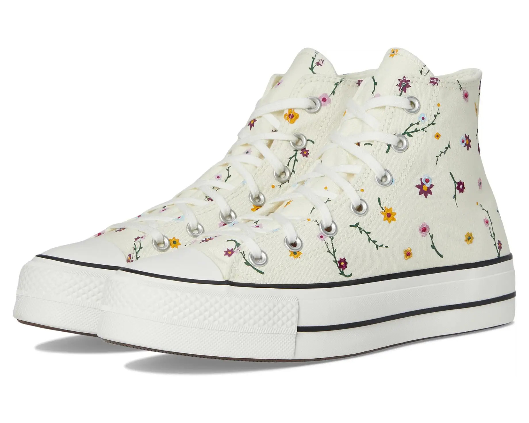 Chuck Taylor All Star Lift Platform Embroidered Blooms | Zappos
