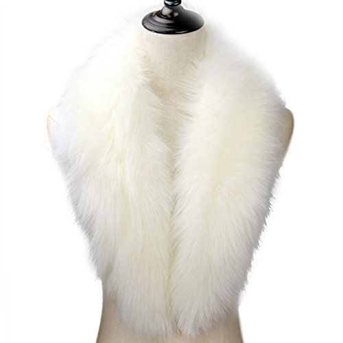 Dikoaina Extra Large Women's Faux Fur Collar for Winter Coat,White,120cm | Amazon (US)