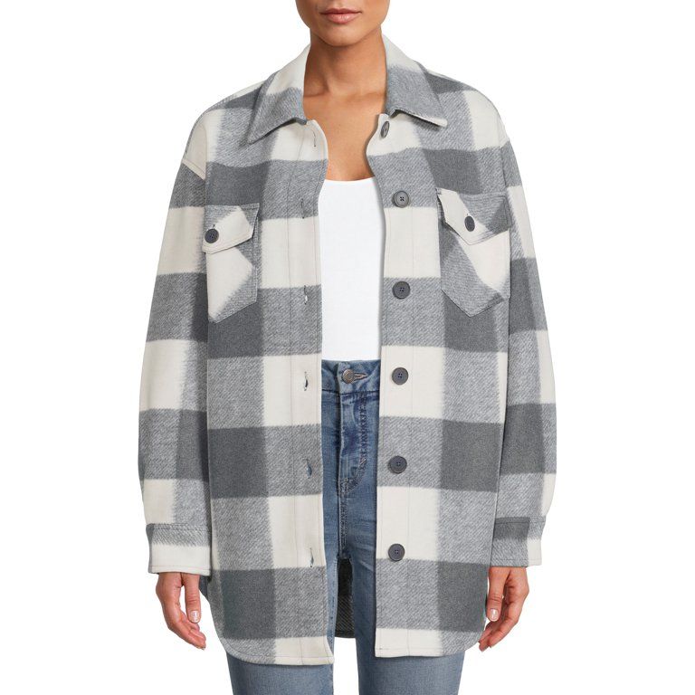 Time and Tru Women's Plaid Shacket | Walmart (US)