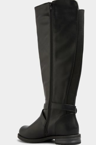 Bottes Noirs Imitation Cuir Pieds Extra Larges EEE | Yours Grandes Tailles FR