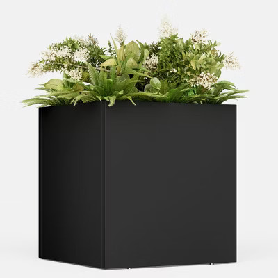 ORRD Large outdoor planters with removable insert shelf.Square steel flower pots for porch with garden. | Target