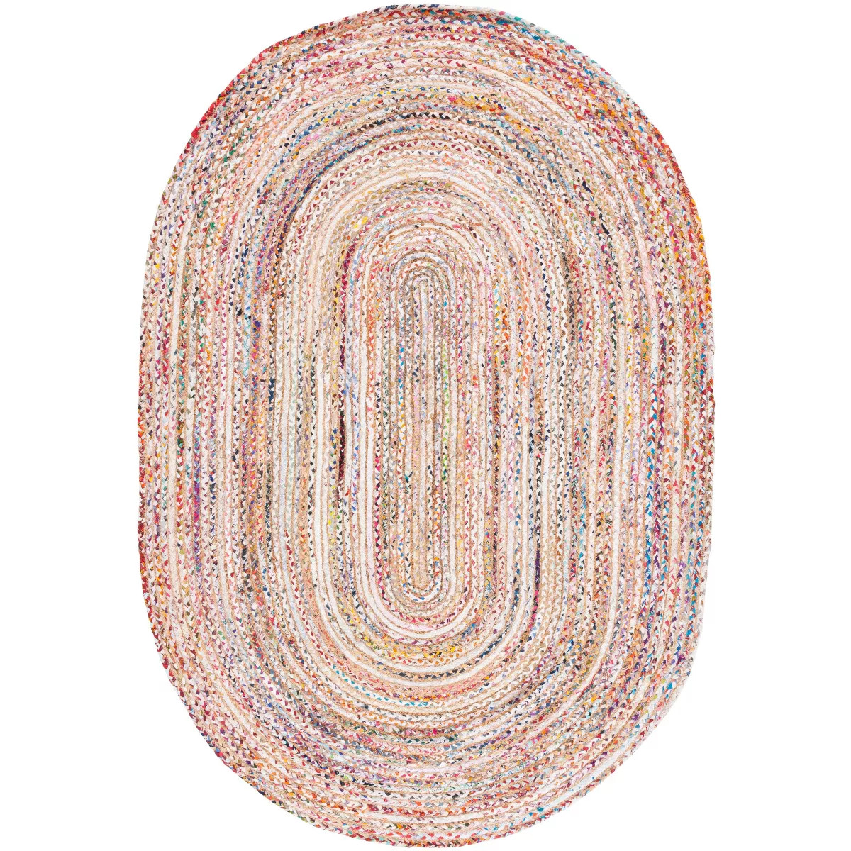 Cape Cod CAP202 Hand Woven Indoor Area Rug - Beige/Multi - 6'x9' Oval - Safavieh | Target