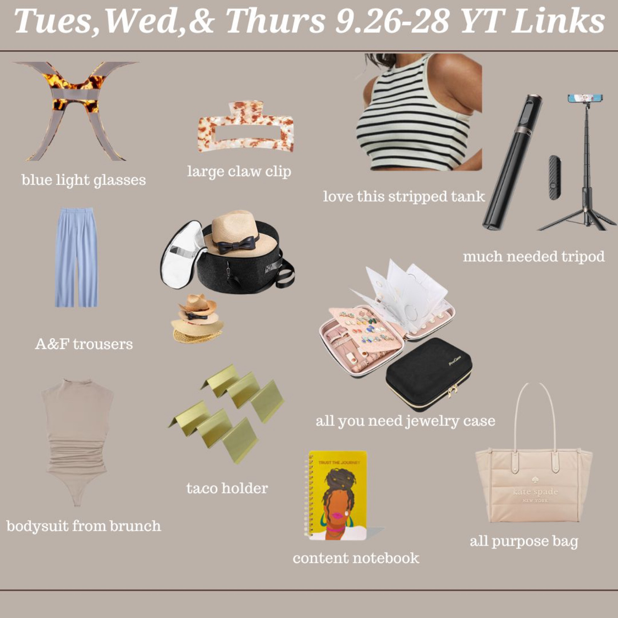 9.26-28 YouTube Links 

#LTKstyletip #LTKmidsize #LTKfindsunder100