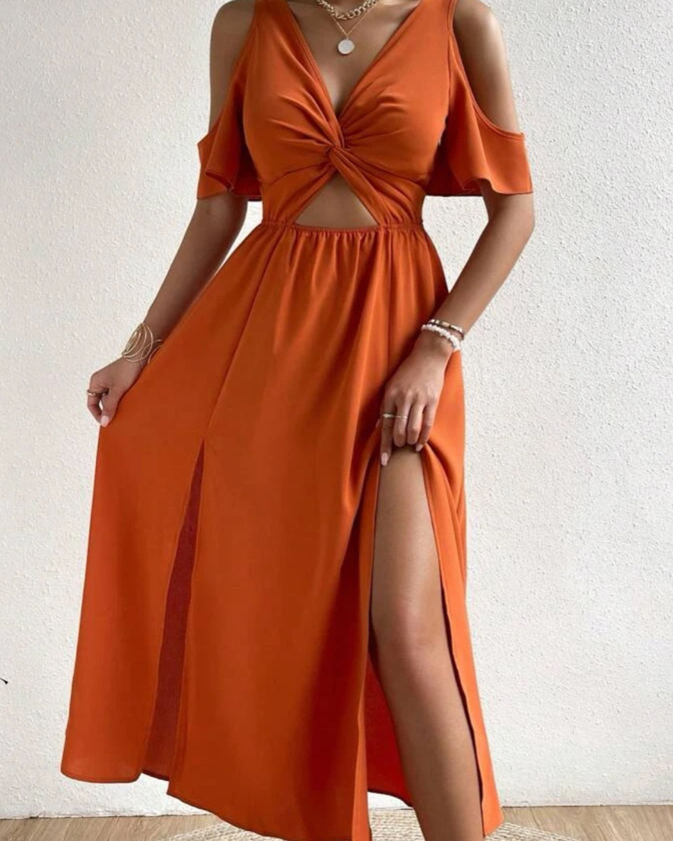 SHEIN orange dress 