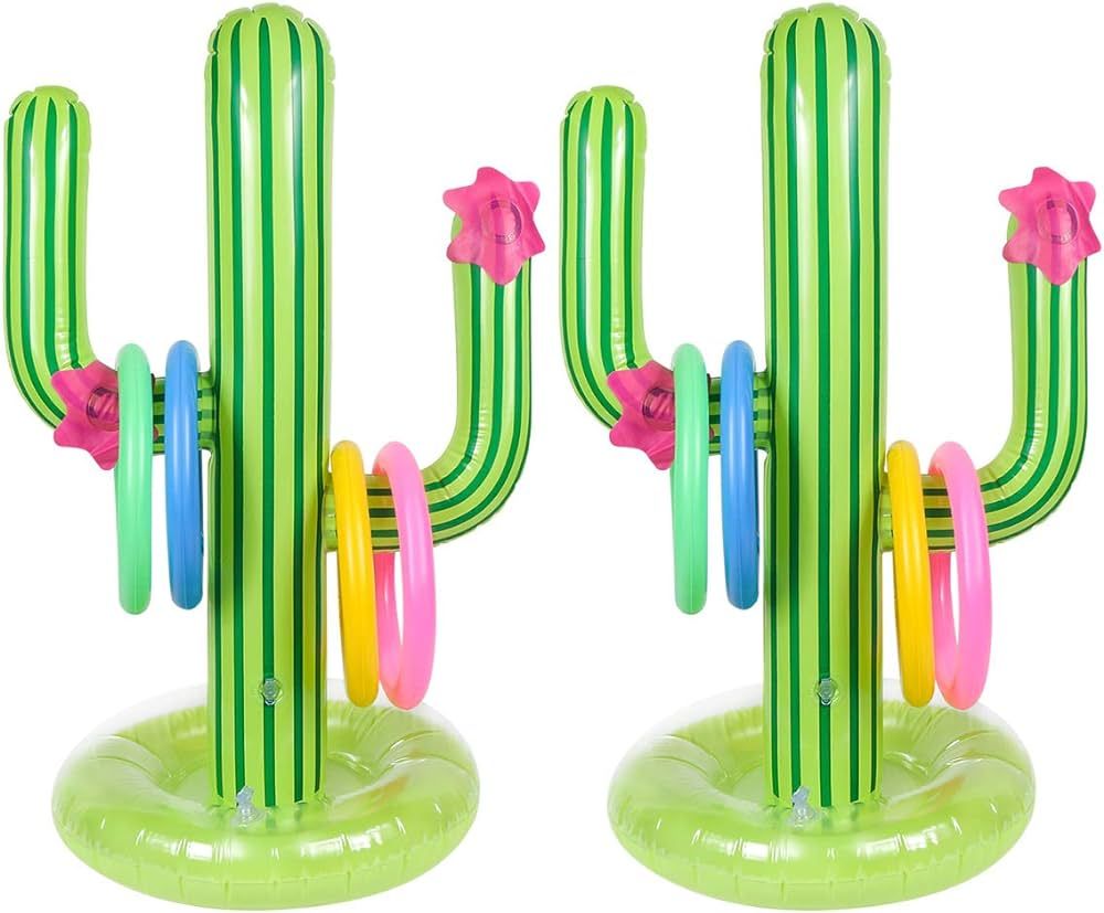 Cactus Inflatable Ring Toss Summer Party Games Toys Floats - Mexican Fiesta/Llama/Pool Party/Cinc... | Amazon (US)