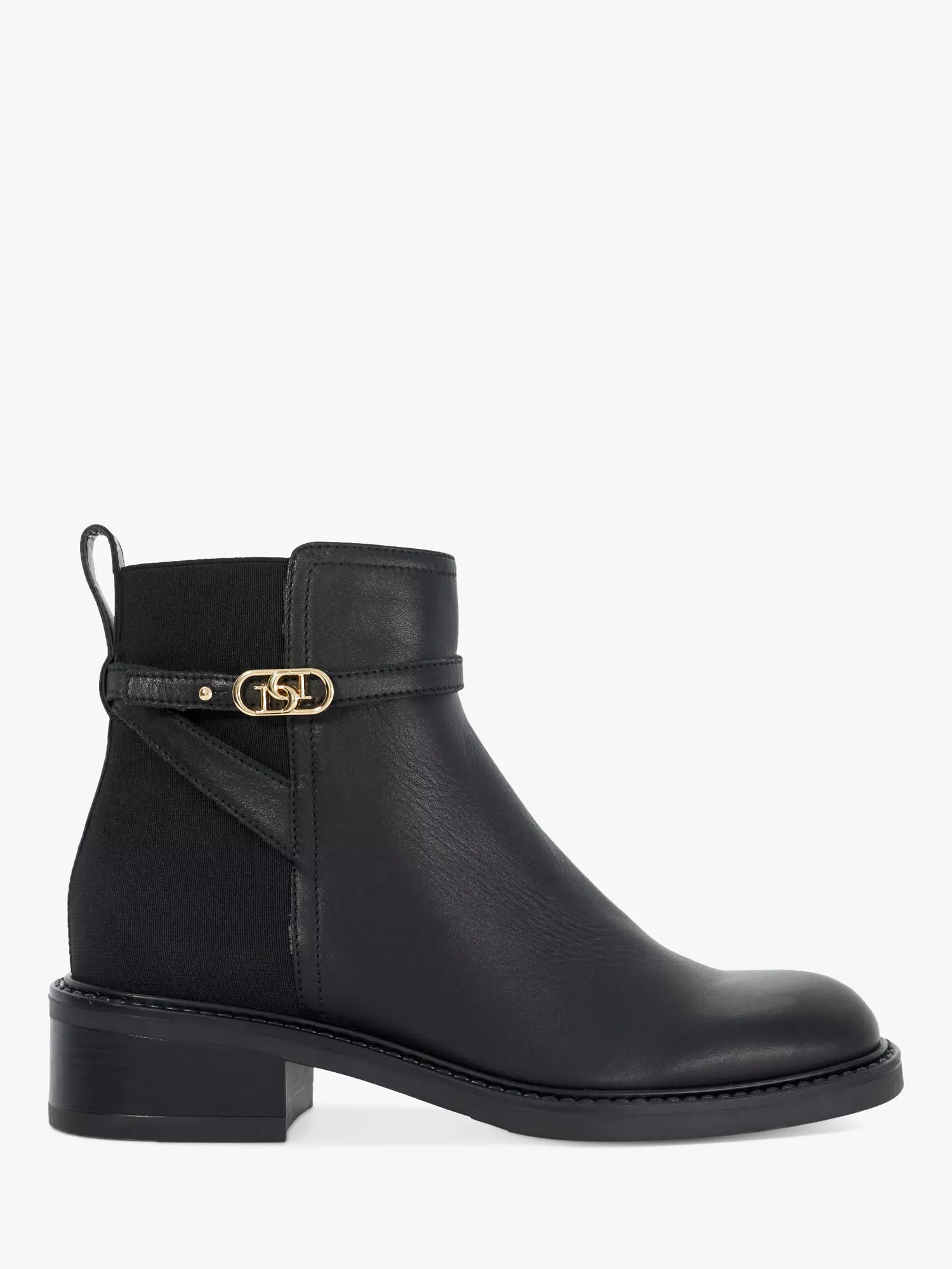 DunePraisley Block Heel Ankle Boots, Black | John Lewis (UK)
