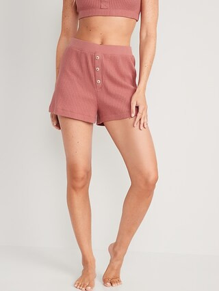 High-Waisted Waffle-Knit Pajama Shorts for Women -- 2.5-inch inseam | Old Navy (US)