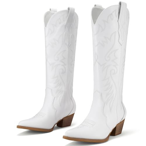 Rollda Women's Cowboy Boots for Women Western Boots, White opulent garden, 7.5 US Women | Amazon (CA)