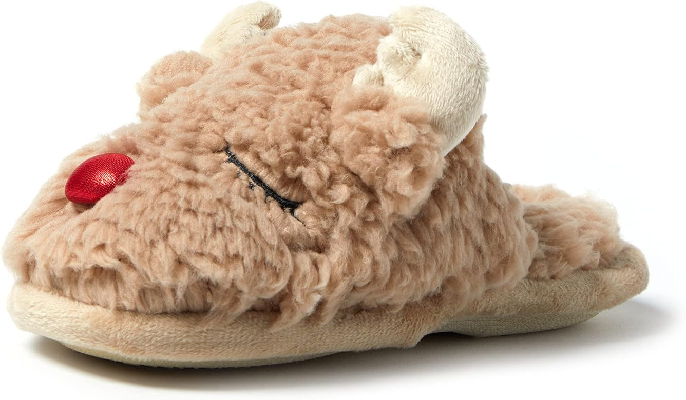 Dearfoams unisex-child Matching Family Holiday Christmas Reindeer & Turkey Scuff | Amazon (US)