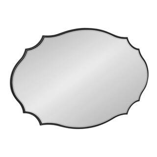 Leanna 36 in. x 24 in. Classic Oval Framed Black Wall Accent Mirror | The Home Depot