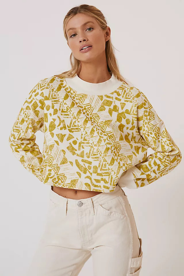 Amadi Printed Cropped Sweatshirt | Anthropologie (US)
