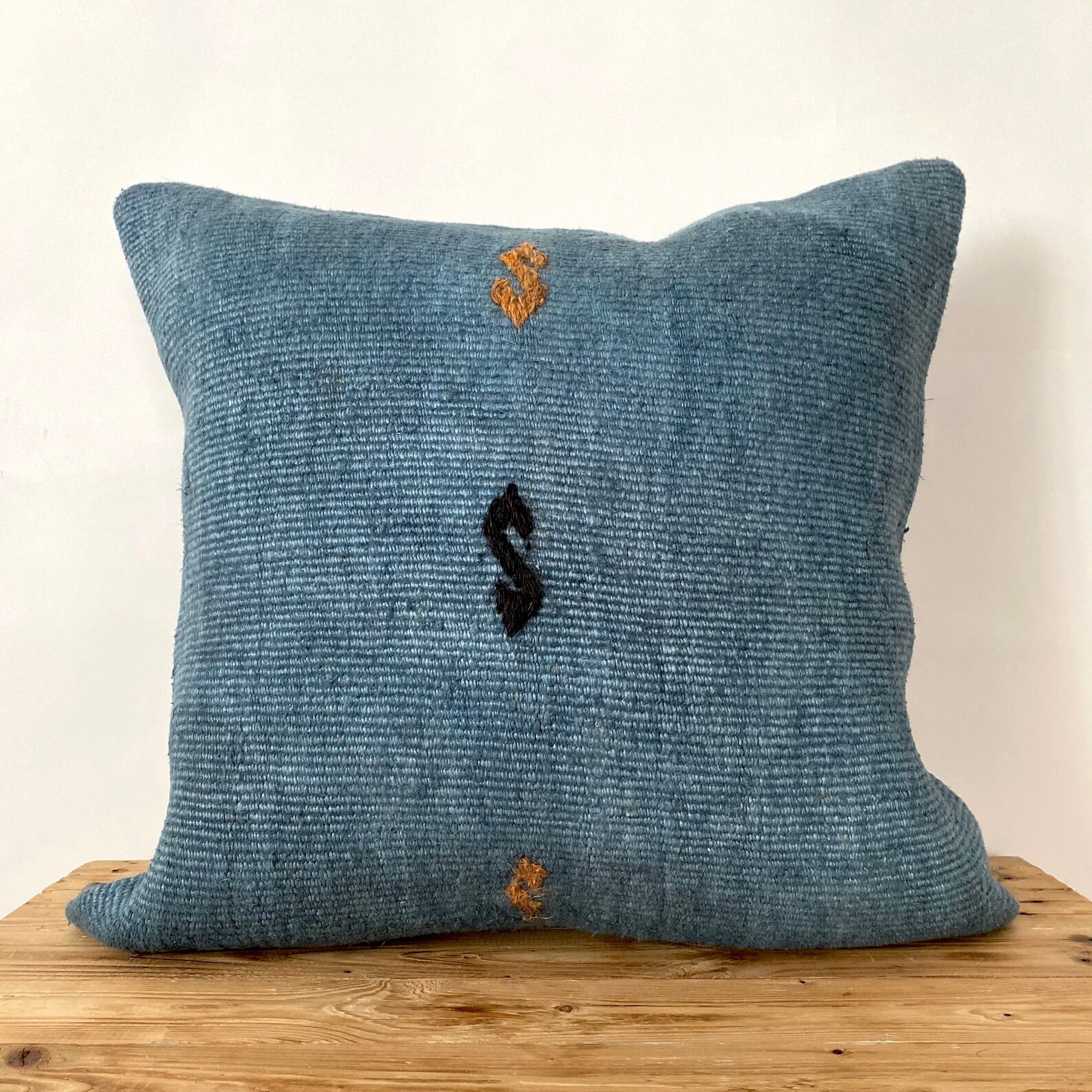 Blue Hemp Pillow Cover 20 X 20 Turkish Pillow - Etsy | Etsy (US)