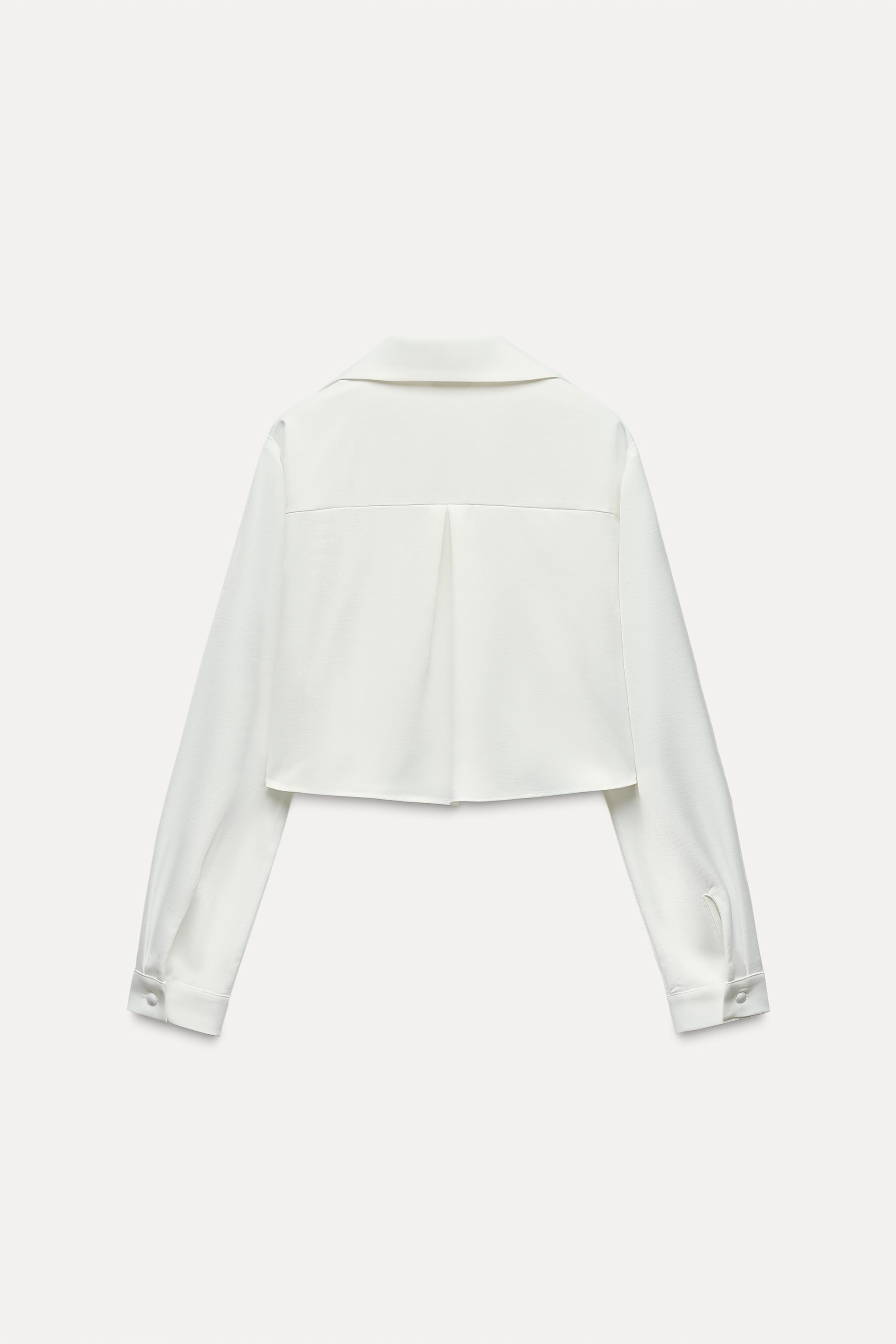SATIN EFFECT CROPPED SHIRT | Zara US