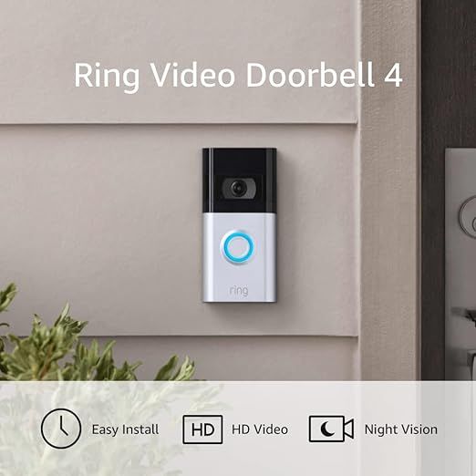 Ring Video Doorbell 4 – easy install, 1080p video, night vision – 2021 release | Amazon (US)