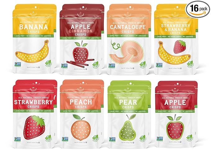 Nature’s Turn Freeze-Dried Fruit Snacks, Mega Variety Pack of 16 (0.53 oz Each) | Amazon (US)