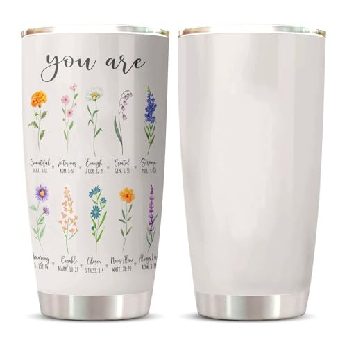 Vutieso Christian Gifts for Women, Christian Tumblers 20oz With Flower, Religious Catholic Bible Gifts, Baptism Confirmation Gift For Girl, Spiritual Inspirational Birthday Gift for Women Mom Daughter | Amazon (US)
