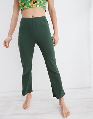 Aerie High Waisted Cropped Kick Flare Pant | Aerie
