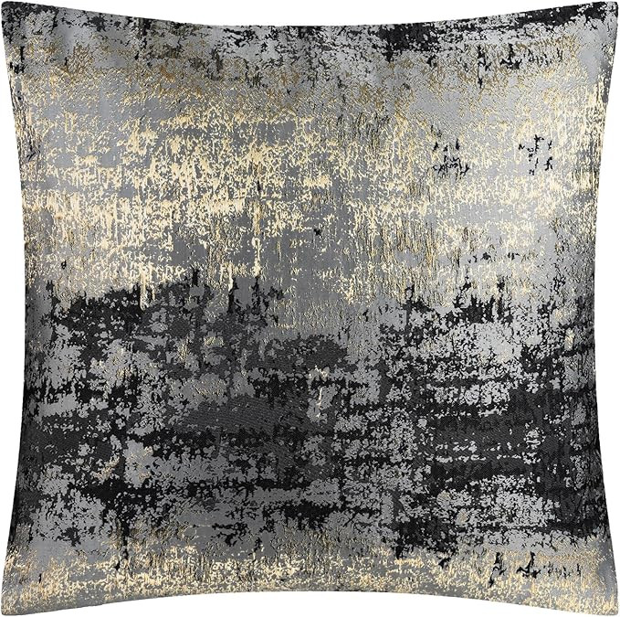 THE-TINOART Sparkling Gold and Grey Modern Throw Pillow Covers 18x18, Luxury Jacquard Pillow Cove... | Amazon (US)