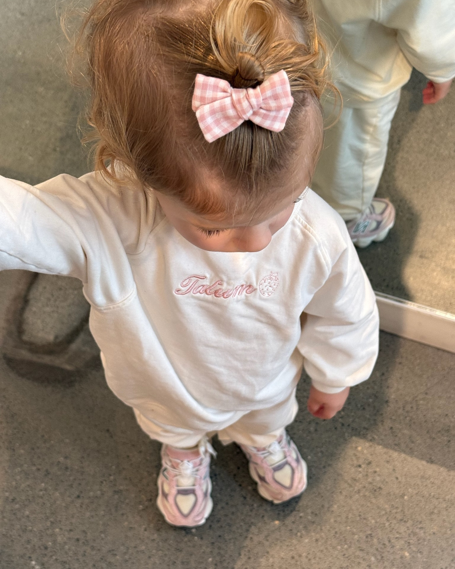 Personalized sweat set and little New Balances for Tatum 🥹🩷

#LTKKids #LTKootd #LTKmomlife