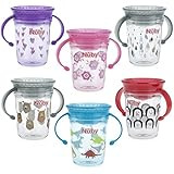 Nuby Tritan No Spill 2 Handle 360 Degree Printed Wonder Cup, Prints May Vary, 1pk | Amazon (US)