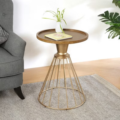 Lycvki Patio Hollow Edge Retro Round Side Table | Target