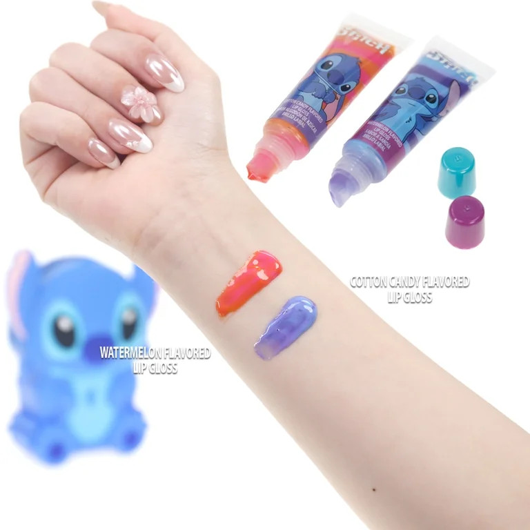 Disney Stitch Lip Gloss Set with Silicone Character Bag, Kids Ages 3+, 4-pieces | Walmart (US)