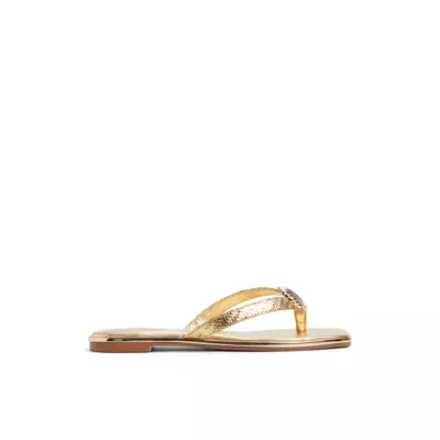 ALDO Women's Conchiglia Flat Sandals, Gold, 7.5M | Belk