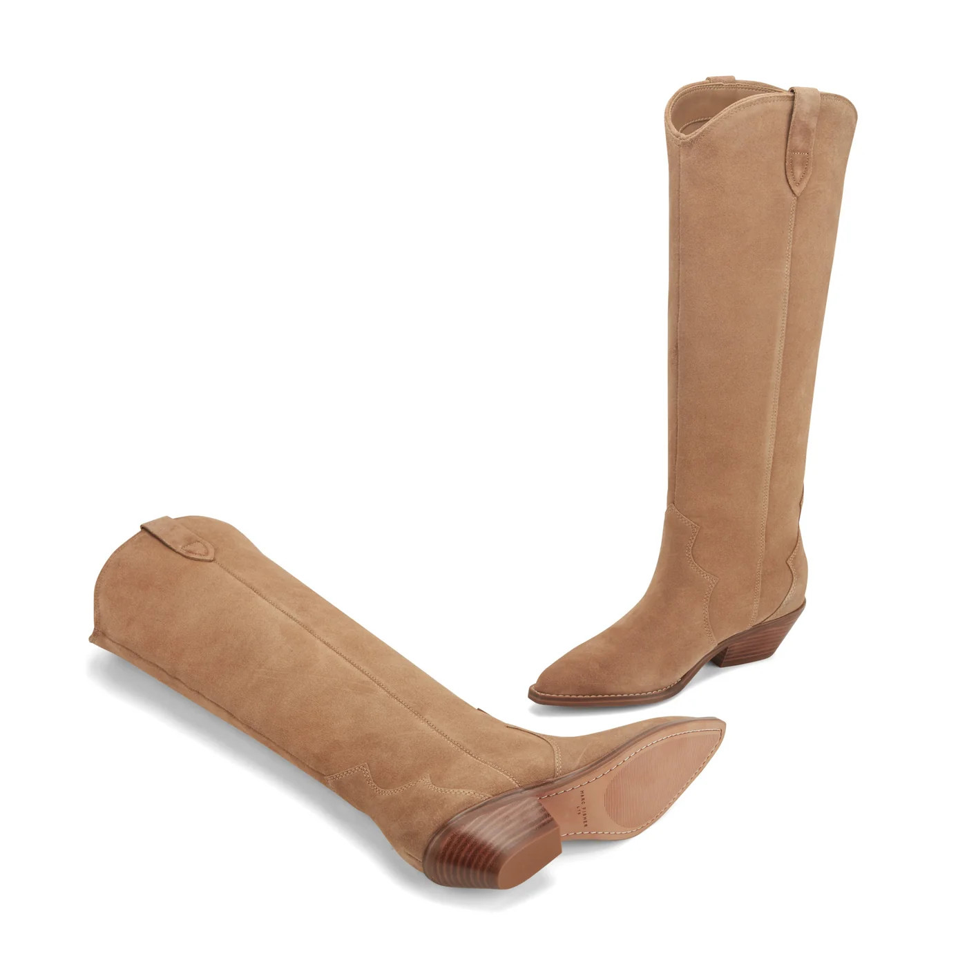 Women's Ander Leather Western Boot - Medium Natural Suede | Marc Fisher Footwear | Marc Fisher