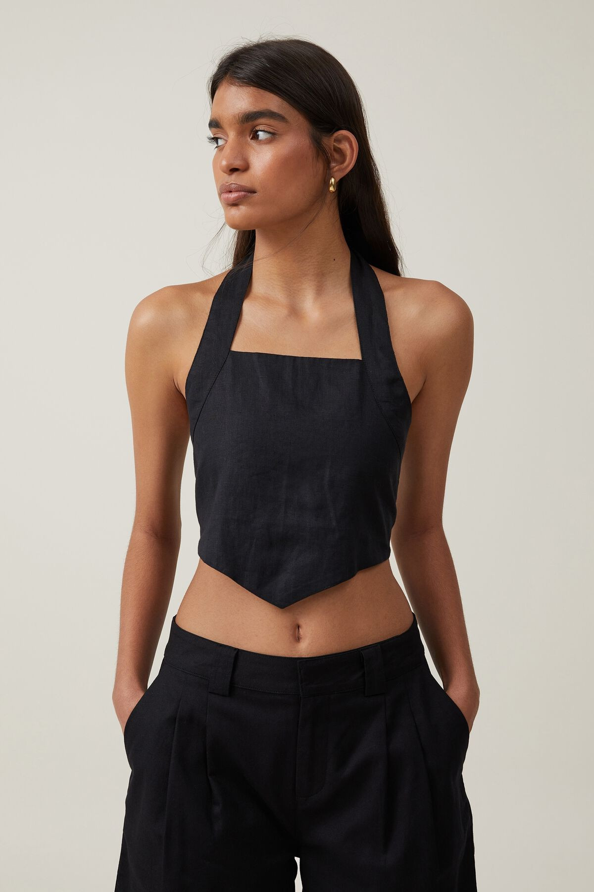 Frankie Linen Halter Top | Cotton On (ANZ)