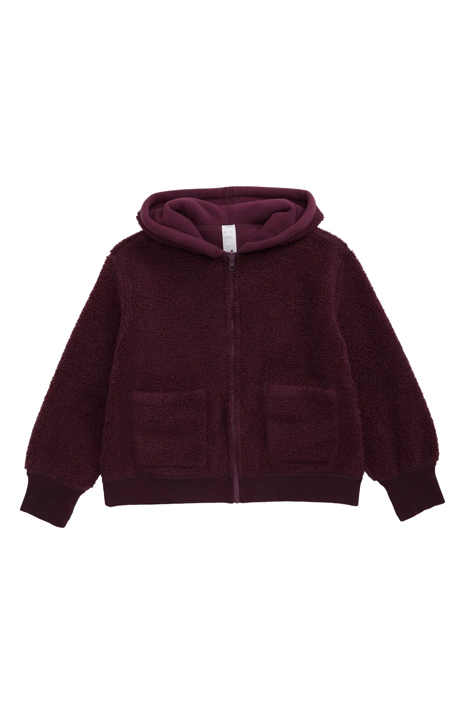 Kids' Reversible Hooded High Pile Fleece Jacket | Nordstrom