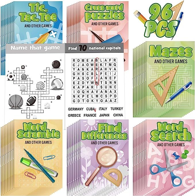 Mini Activity Books for Kids, Mini Fun and Games, Challenging Activities Include Mazes, Word Sear... | Amazon (US)