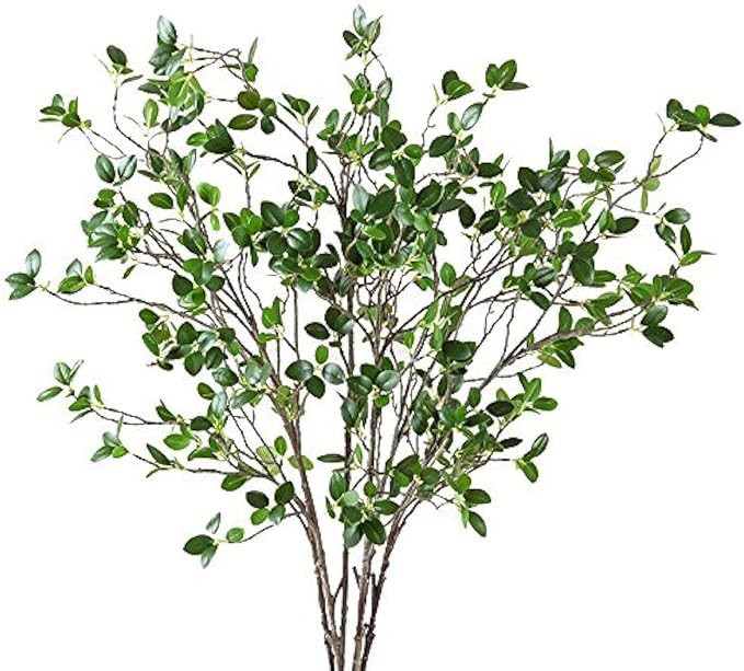 Htmeing Artificial Eucalytus Green Branches Faux Ficus Twig Home Office Shop Decoration (5 pcs) | Amazon (US)
