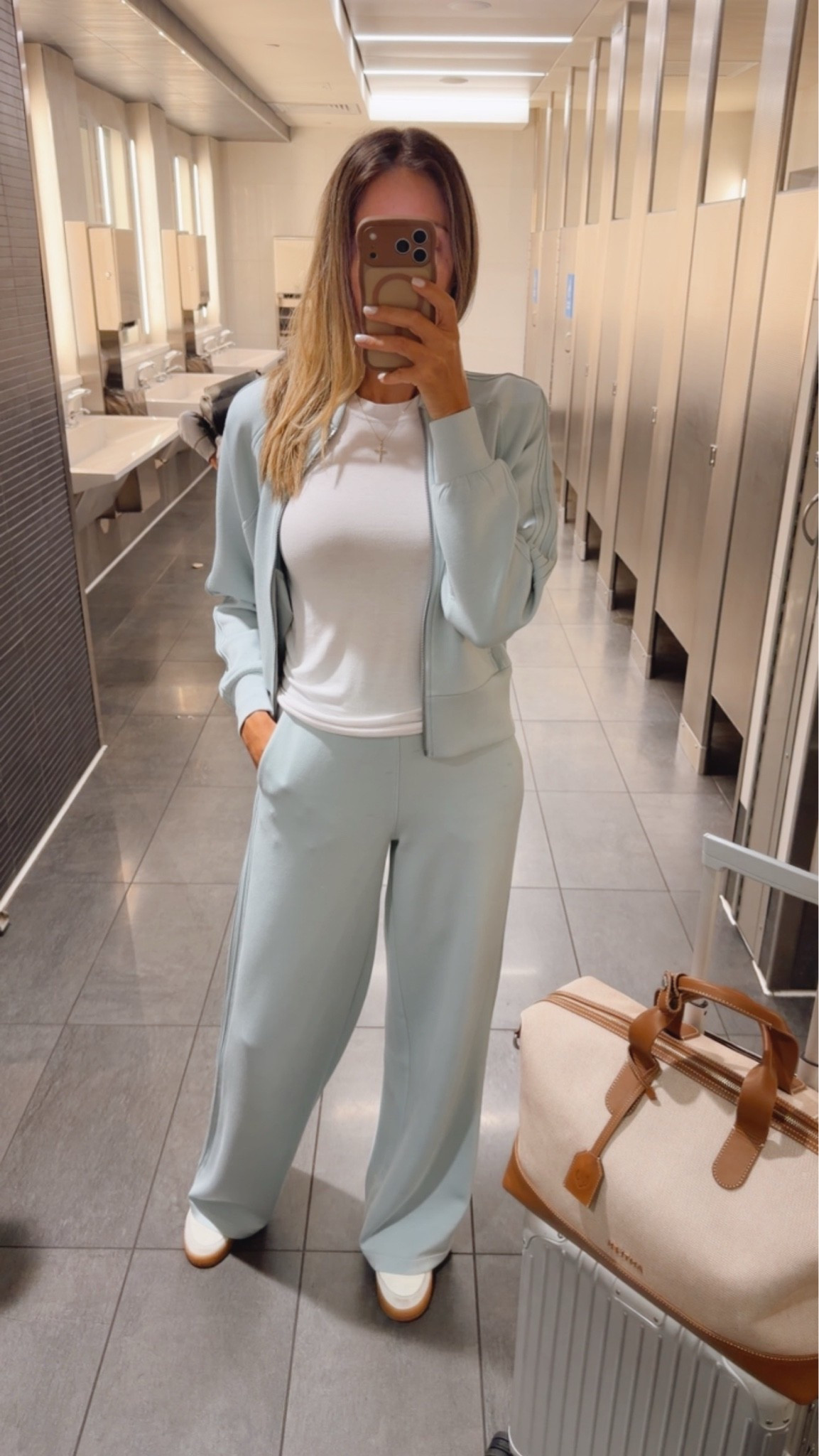 Travel outfit that I wore on my way back to Florida!
Ultra comfortable, soft, stylish, and elegant 
Fits true to size and im wearing size small and tall version on bottom 
I’m 5”9 for your reference

#LTKootd #LTKTravel #LTKOver40