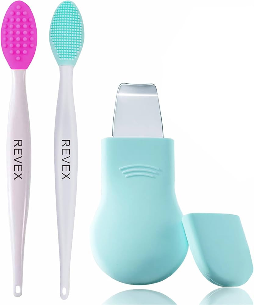 REVEX Silicone Nose Blackhead Remover Tool Set,Blackhead Scraper Tool,2Pcs Pore Cleaning Brush, F... | Amazon (US)