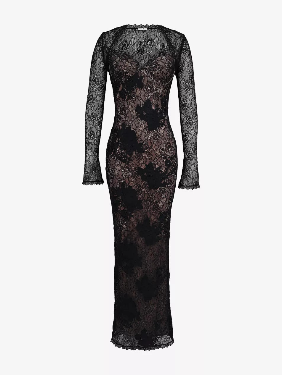 Lucienne Stretch Floral-Lace Maxi Dress | Selfridges